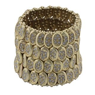 Morgan Ashleigh Goldtone Glass Stone Stretch Bracelet