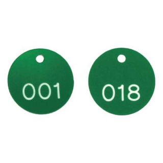 Accuform TDG300GN Numbered Tags, 1 1/8 In, Round, 1 to 100 Be the