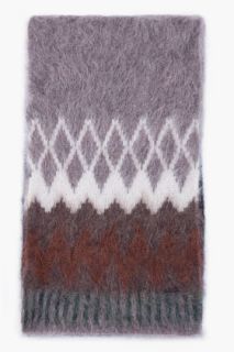 Dsquared2 Grey Patterned Mohair Scarf for men
