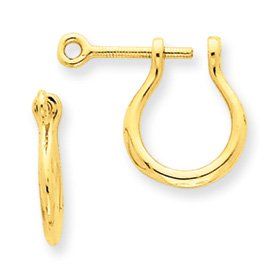 14k Gold Shackle Link Screw Earrings Jewelry