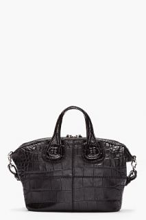 Givenchy Black Mini Nightingale Printed Croc Bag for women