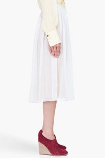 Chloe White Silk Lurex Skirt for women