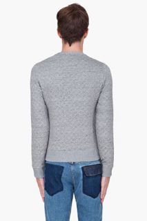 Kenzo Grey Quilt Stitched Sweater for men