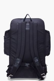 Stussy Deluxe Black Leather Trimmed Tramp Backpack for men