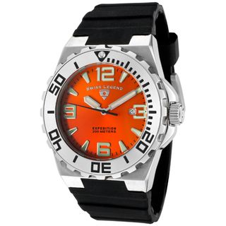 Swiss Legend Mens Expedition Orange Dial Black Silicon Watch
