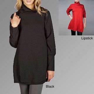 AtoZ Womens Red Funnel Neck Dress