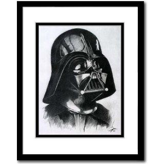 Darth Vader from Star War Sketch Portrait, Charcoal Graphite Pencil