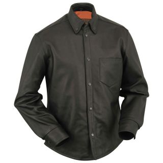 First Classics Mens Black Leather Concealment Shirt