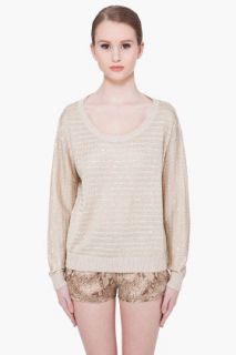 Haute Hippie Oatmeal Sequin Sweater for women