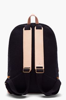 Master piece Co Charcoal Wool And Leather Sail Backpack for men