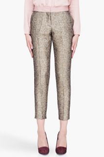 By Malene Birger Gold Cropped Cortensa Trousers for women