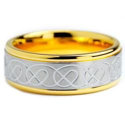 Goldplated Stainless Steel Celtic Design Ring (8 mm)