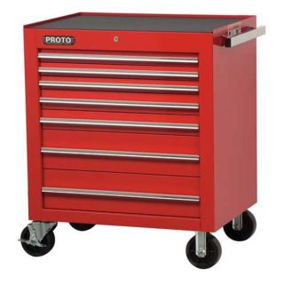 Proto J453441 7RD Rolling Cabinet, 34 In, 7 Dr, Red