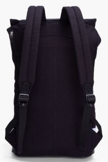 SLVR Black Leather Trimmed Mesh Backpack for men