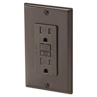 Leviton X7599 GFCI Receptacle, 15A, 5 15R, Brown