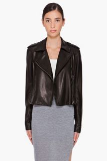 Rag & Bone Black Langlen Leather Jacket for women