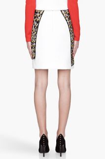 Mugler White Rubber Applique & Lace Skirt for women