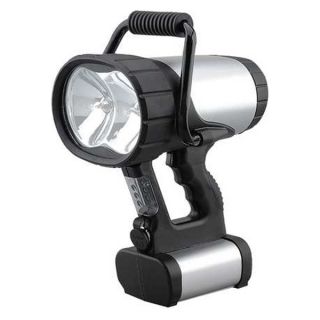 Westward 5RHL9 Spotlight, Rechargeable, Silver/Black