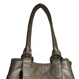Womens Tignanello Genuine Leather Pebble Shopper Handbag (Gunmetal)