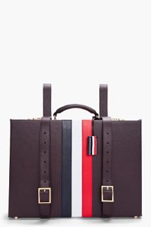 Thom Browne Espresso Smooth Grain Briefcase Backpack for men