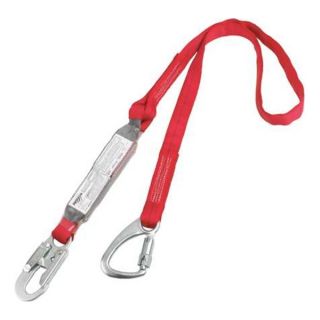 Protecta 1340040 Tie Back Lanyard, 1 Leg, Polyester, Red