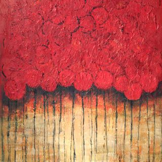 Art in Style Abstract Red Flowers Hand Painted Canvas Wall Art Today