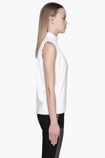Rad By Rad Hourani White Boxy Zipper Tunic Top for women