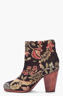 Rag & Bone Black Floral Canvas Newbury Boots for women