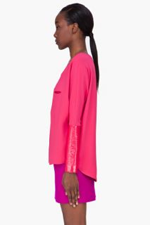 Thakoon Pink Patent Cuff Blouse for women