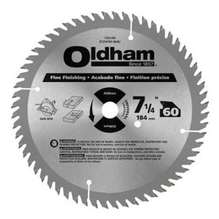 Oldham 7254760 Crclr Saw Bld, Crbde, 7 1/4 In Dia, 60 TPI