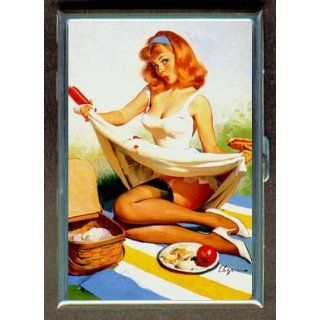 PIN UP PICNIC REDHEAD RETRO ID Holder, Cigarette Case or Wallet MADE