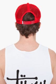 Stussy Red Trucker Cap for men