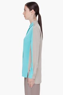 3.1 Phillip Lim Teal Silk Shadow Blouse for women