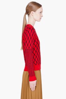 Kenzo Red Quilted Knit Sweater for women
