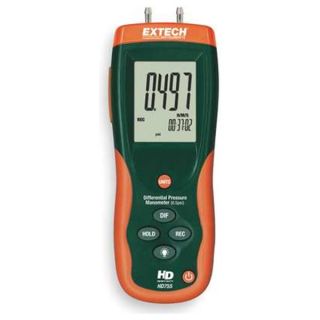 Extech HD755 Digital Manometer, 0 to 13.85 In WC