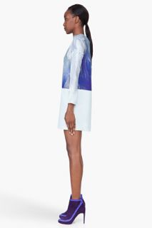 Michael Angel Pastel Turquoise Silk Wool Onyx Dress for women