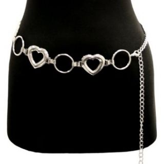 Hearts & Circles Silver Tone Chain Link Belt Clothing