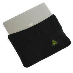 Black Fold over Flap One pocket Green Guru 17 inch Laptop Sleeve