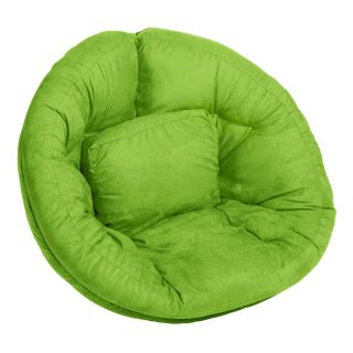 Scoop Lime Green Suede Futon Chair