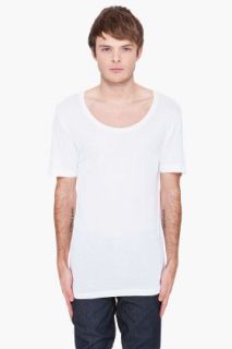 BLK DNM White Scoopneck T shirt for men