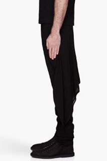 Gareth Pugh Black Silk Skirt Trousers for men