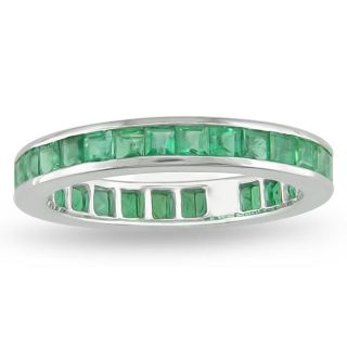 14k White Gold Emerald Full Eternity Ring