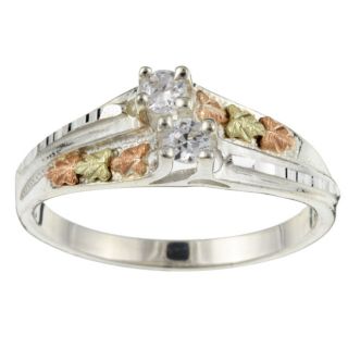 Sterling Silver and Black Hills Gold Cubic Zirconia Ring Today $64.99