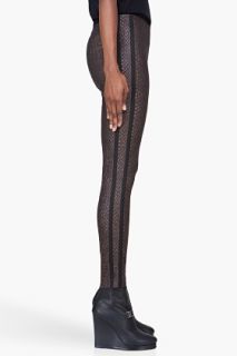 Wayne Espresso Snake Scale Stitched Leggings for women