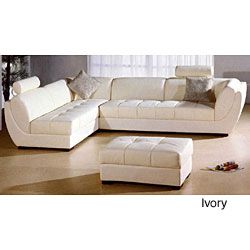 Modern Contemporary 3 piece Leather Sectional Sofa