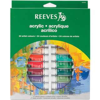 Reeves Acrylic Paints 10ml 24/Pkg Assorted Colors