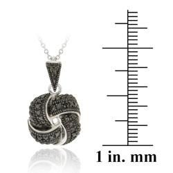 DB Designs Sterling Silver Black Diamond Accent Love Knot Necklace