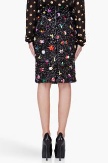 Suno Multicolor Flower Sequin Skirt for women