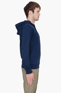 SLVR Navy French Terry Hoodie for men