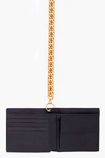Alexander McQueen Black Leather Ribs Chain Wallet for men